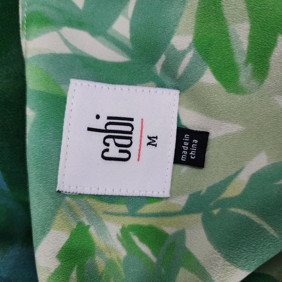 CAbi Green Fond Castaway Tropical Dress M Spaghetti Strap - Picture 4 of 5